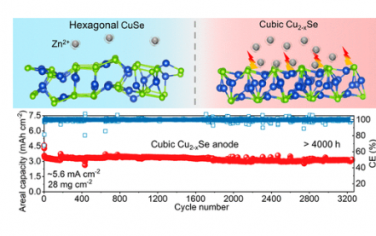 ACS Nano：非化学计量 Cu2−xSe 作为水系锌离子电池阳极的相工程