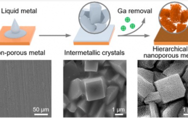 ACS Nano：液态金属溶剂可在低温下设计分级纳米多孔金属