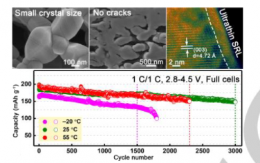 Angew：化学机械稳定的单晶Mo掺杂LiNi0.6Co0.2Mn0.2O2正极材料用于实用的4.5V级软包锂离子电池